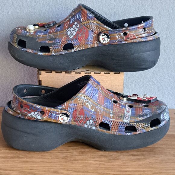 Crocs x Disney Cruella II Platform Clog Women’s Size 7 Rare HTF Multicolor Shoes - Picture 6 of 14